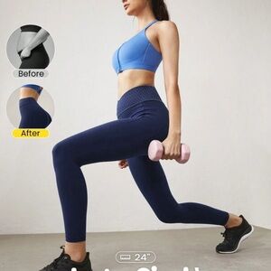 SHEIN Blue High-Waisted Athletic Leggings
